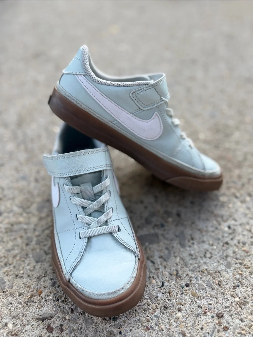 Nike Court Legacy Preschool Light Silver Gum Sneakers Kids Size 12.5C DA5381-006